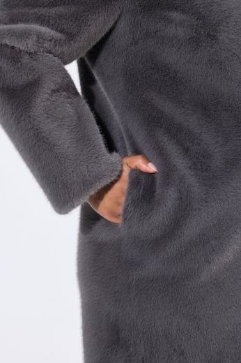 Plus size veliki brojevi Kaput od mekog umjetnog krzna za punije