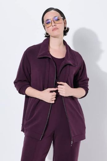 Plus size veliki brojevi Majica dugih rukava s patentnim zatvaračem i povišenim ovratnikom za punije