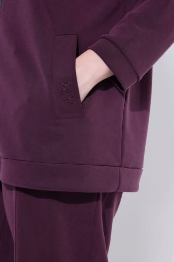 Plus size veliki brojevi Majica dugih rukava s patentnim zatvaračem i povišenim ovratnikom za punije