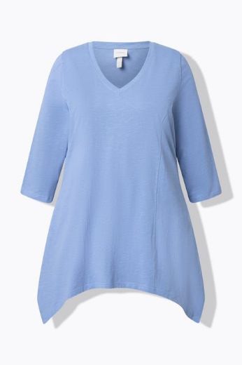 Plus size veliki brojevi Majica A kroja asimetrična za punije