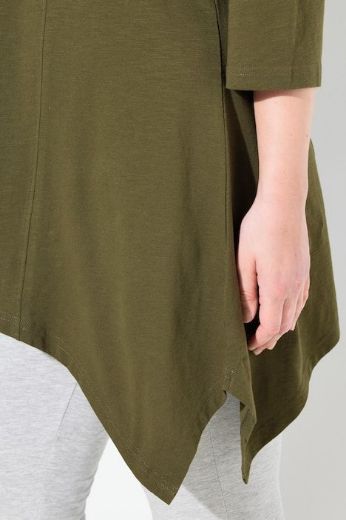 Plus size veliki brojevi Majica A kroja asimetrična za punije