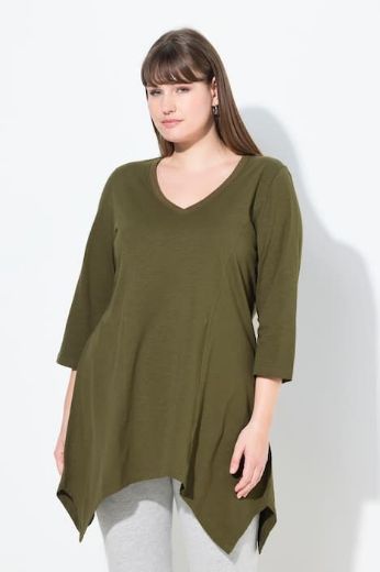 Plus size veliki brojevi Majica A kroja asimetrična za punije