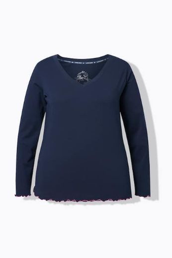 Plus size veliki brojevi Majica dugih rukava V ovratnika za punije