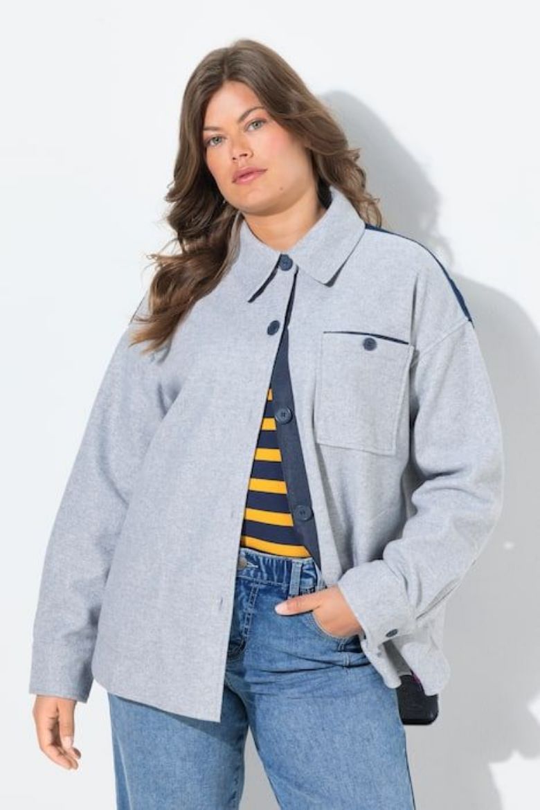 Plus size veliki brojevi Jakna lagana na kopčanje za punije