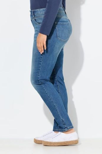 Plus size veliki brojevi Traperice visokog struka uskih nogavica za punije