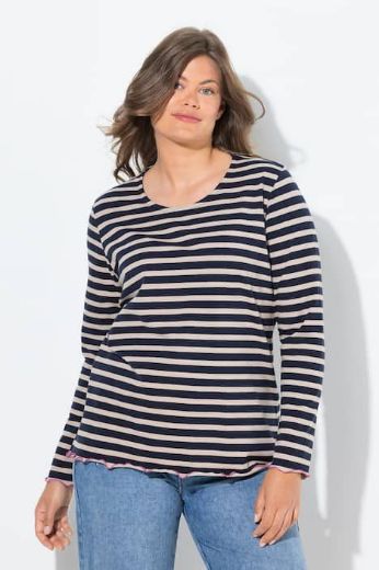 Plus size veliki brojevi Majica dugih rukava na pruge za punije