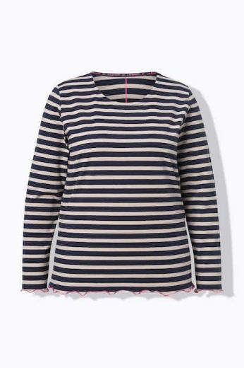 Plus size veliki brojevi Majica dugih rukava na pruge za punije