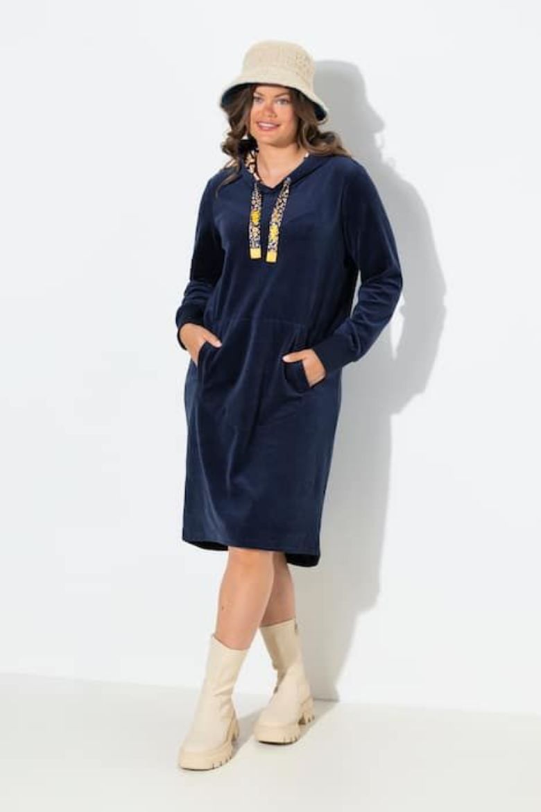 Plus size veliki brojevi Haljina midi dugih rukava za punije