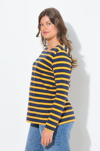 Plus size veliki brojevi Majica dugih rukava na pruge za punije