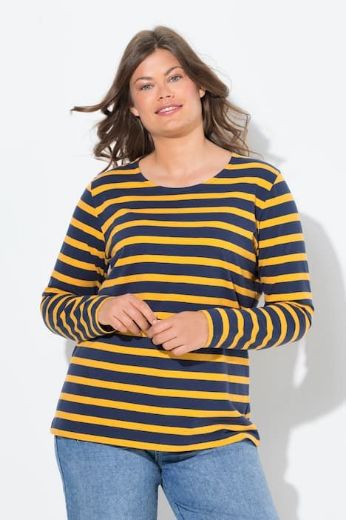 Plus size veliki brojevi Majica dugih rukava na pruge za punije