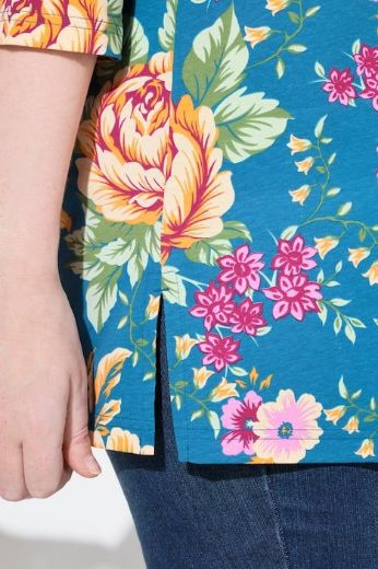 Plus size veliki brojevi Majica 3/4 rukava cvjetnog motiva za punije