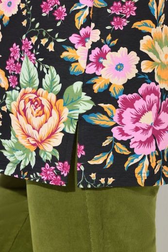 Plus size veliki brojevi Majica 3/4 rukava cvjetnog motiva za punije