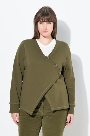 Plus size veliki brojevi Majica dugih rukava sa asimetričnim kopčanjem za punije