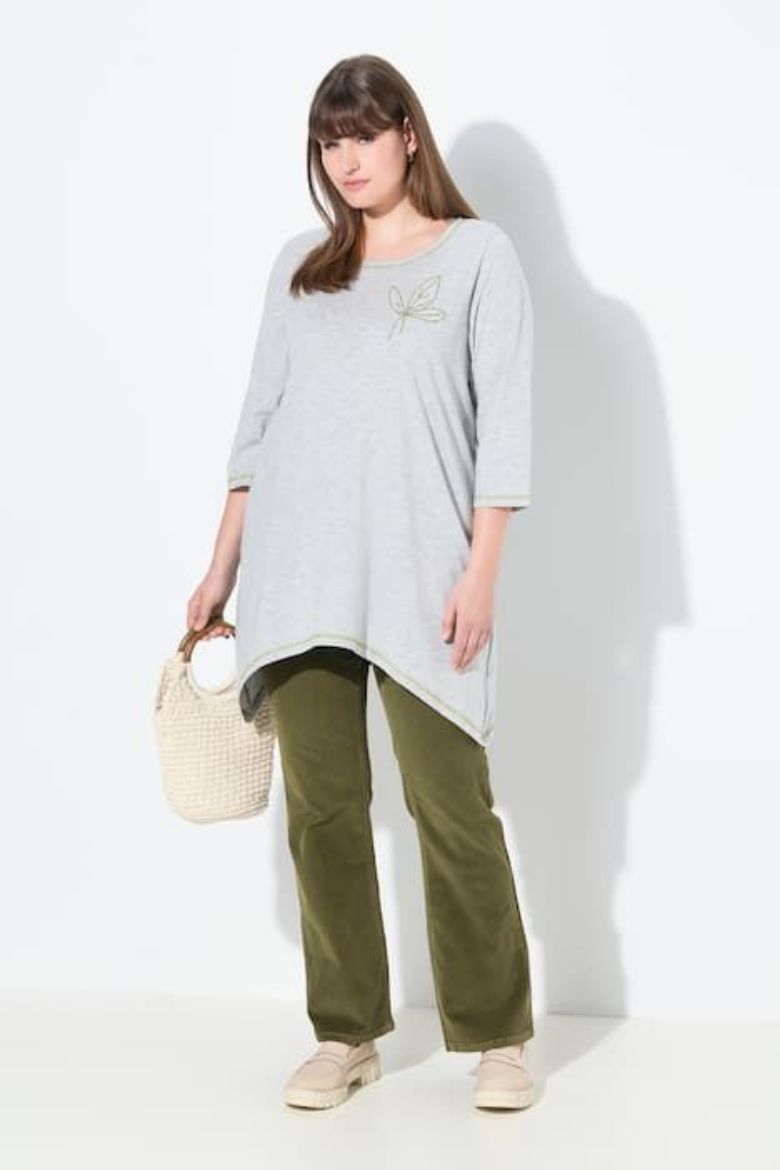 Plus size veliki brojevi Majica 3/4 rukava A kroja za punije