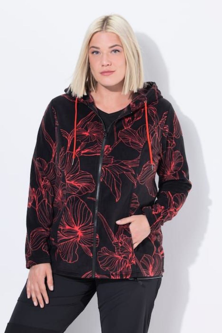 Plus size veliki brojevi Majica dugih rukava s patentnim zatvaračem i kapuljačom za punije