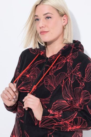 Plus size veliki brojevi Majica dugih rukava s patentnim zatvaračem i kapuljačom za punije