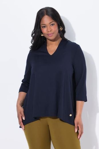 Plus size veliki brojevi Majica 3/4 rukava V ovratnika za punije