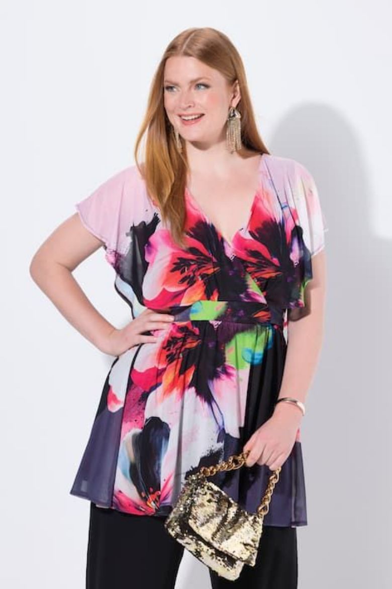 Plus size veliki brojevi Tunika kratkih rukava za punije