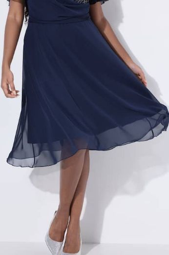 Plus size veliki brojevi Haljina midi kratkih rukava za punije