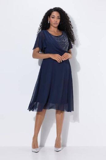 Plus size veliki brojevi Haljina midi kratkih rukava za punije