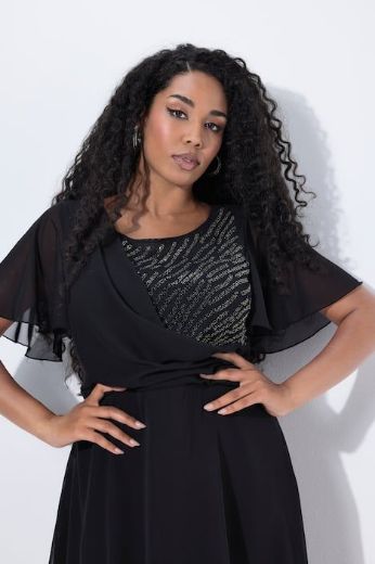 Plus size veliki brojevi Haljina midi kratkih rukava za punije