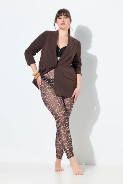 Veliki brojevi Mrežaste tajice s leopard uzorkom moda za punije