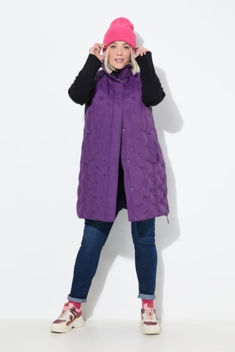 Plus size veliki brojevi Prsluk prošiveni dužeg A kroja za punije