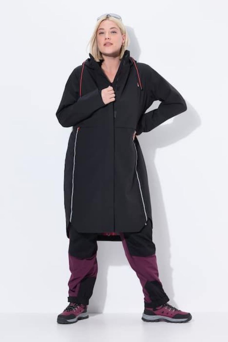 Plus size veliki brojevi Jakna funkcionalna s kapuljačom dužeg kroja za punije