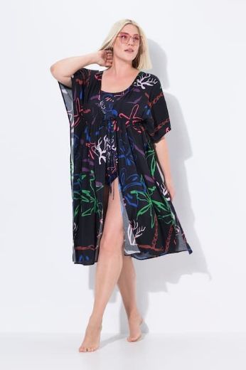 Plus size veliki brojevi Kaftan kratkih rukava na vezanje za punije