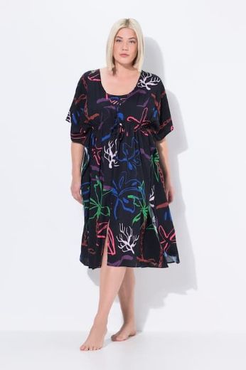 Plus size veliki brojevi Kaftan kratkih rukava na vezanje za punije