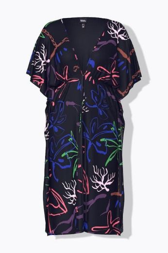 Plus size veliki brojevi Kaftan kratkih rukava na vezanje za punije