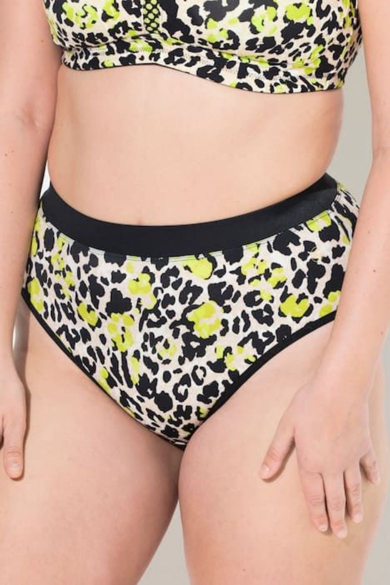 Plus size veliki brojevi Gaćice midi s leopard uzorkom za punije