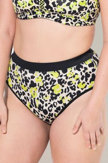 Plus size veliki brojevi Gaćice midi s leopard uzorkom za punije