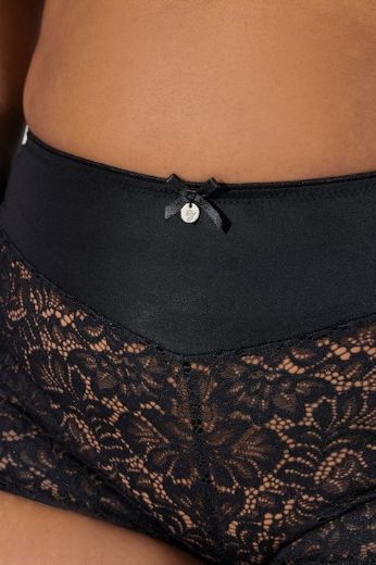 Plus size veliki brojevi Gaćice visokog struka s dodatkom ukrasne čipke za punije