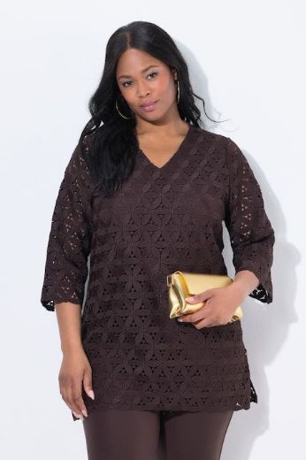 Plus size veliki brojevi Tunika 3/4 rukava V ovratnika za punije