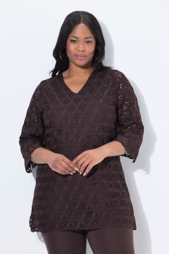 Plus size veliki brojevi Tunika 3/4 rukava V ovratnika za punije