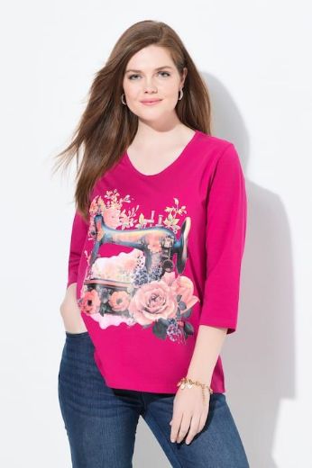Plus size veliki brojevi Majica 3/4 rukava V ovratnika za punije