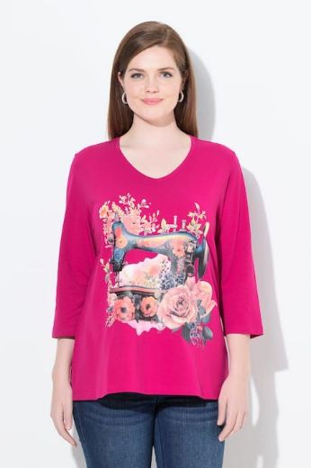 Plus size veliki brojevi Majica 3/4 rukava V ovratnika za punije