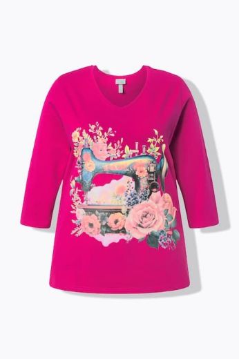 Plus size veliki brojevi Majica 3/4 rukava V ovratnika za punije