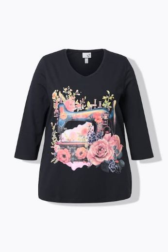 Plus size veliki brojevi Majica 3/4 rukava V ovratnika za punije