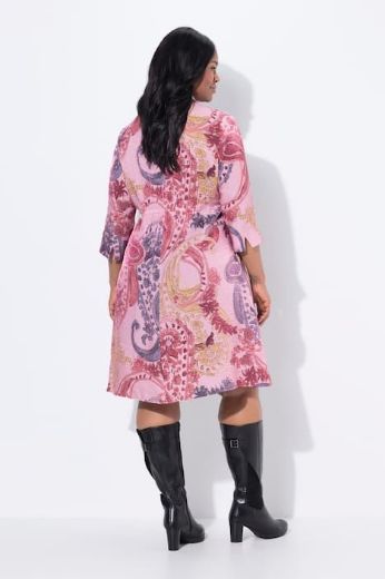Plus size veliki brojevi Haljina 3/4 rukava A kroja za punije