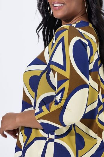 Plus size veliki brojevi Majica 3/4 rukava V ovratnika za punije