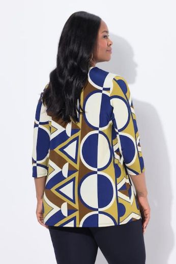 Plus size veliki brojevi Majica 3/4 rukava V ovratnika za punije