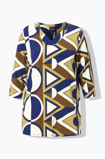 Plus size veliki brojevi Majica 3/4 rukava V ovratnika za punije