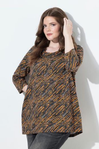 Plus size veliki brojevi Majica 3/4 rukava A kroja za punije
