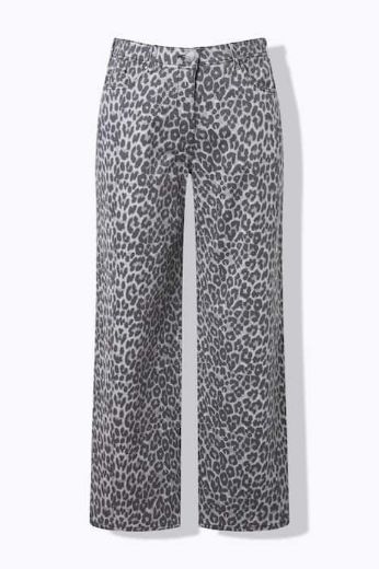 Plus size veliki brojevi Traperice s leopard uzorkom za punije