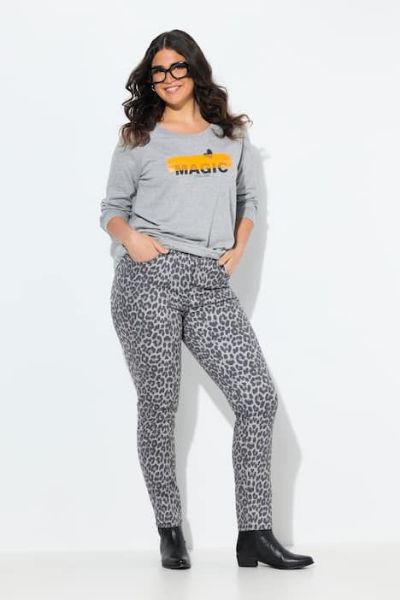 Veliki brojevi Traperice s leopard uzorkom moda za punije