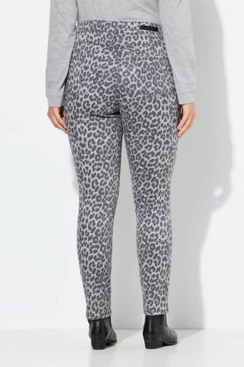 Plus size veliki brojevi Traperice s leopard uzorkom za punije
