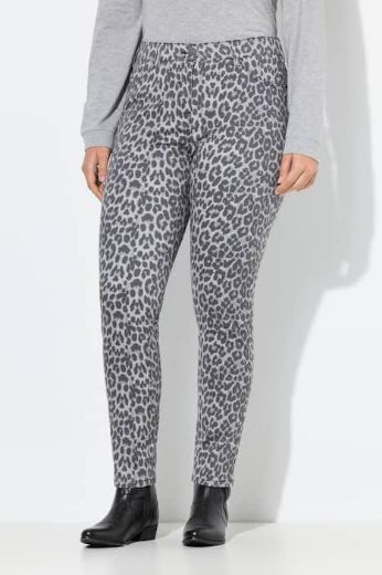 Plus size veliki brojevi Traperice s leopard uzorkom za punije
