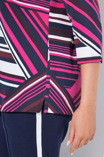Plus size veliki brojevi Majica s 3/4 rukavima V izreza za punije